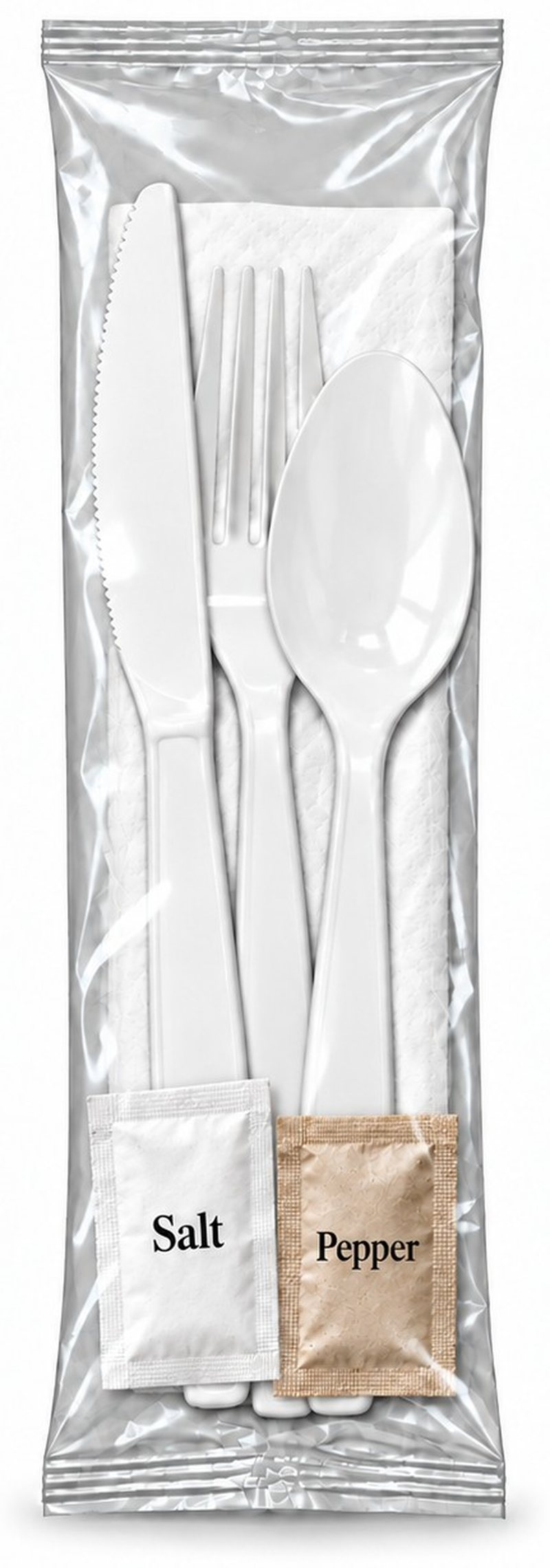 Heavyweight White Cutlery Kit with Salt & Pepper