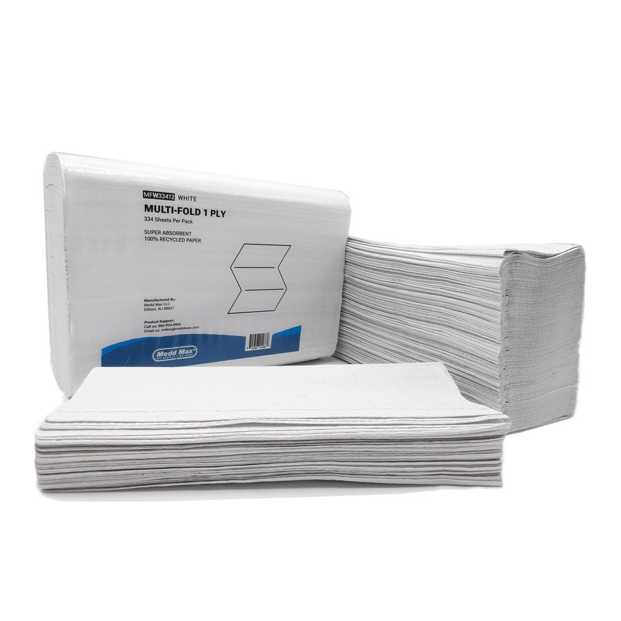 Multi-Fold Paper Towels, 9" x 9", White
