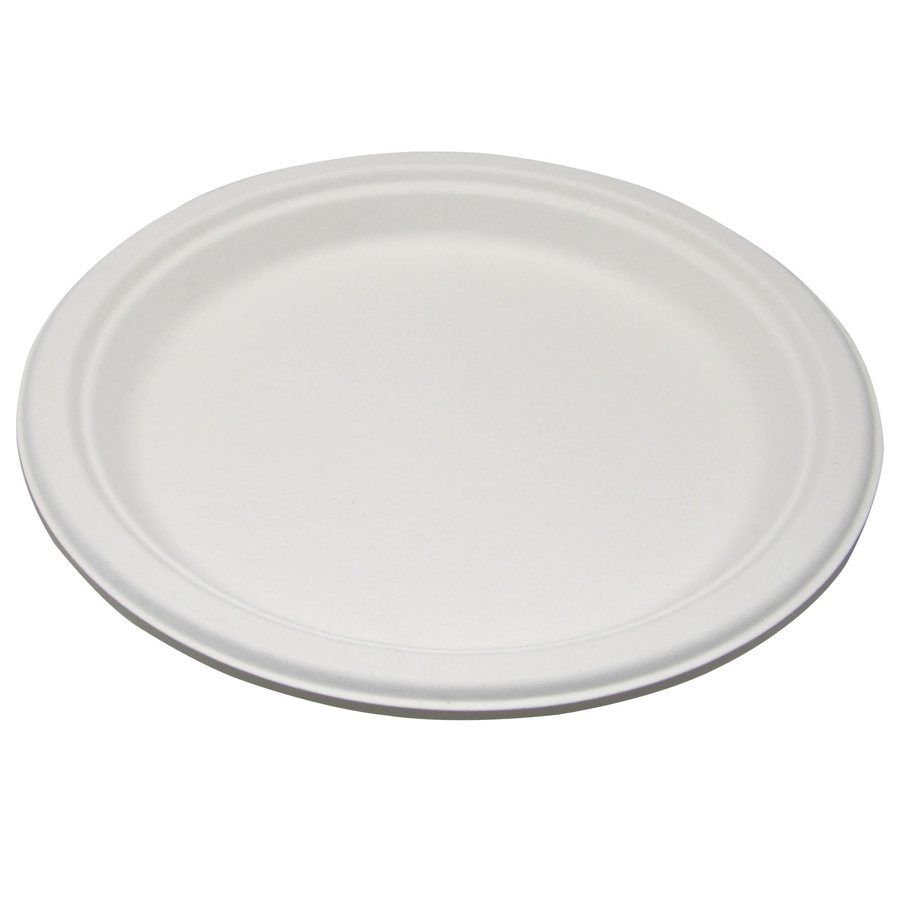 6" Bagasse Fiber Plate, White